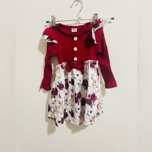 Floral Bunny Easter Spring Long Sleeve Dress